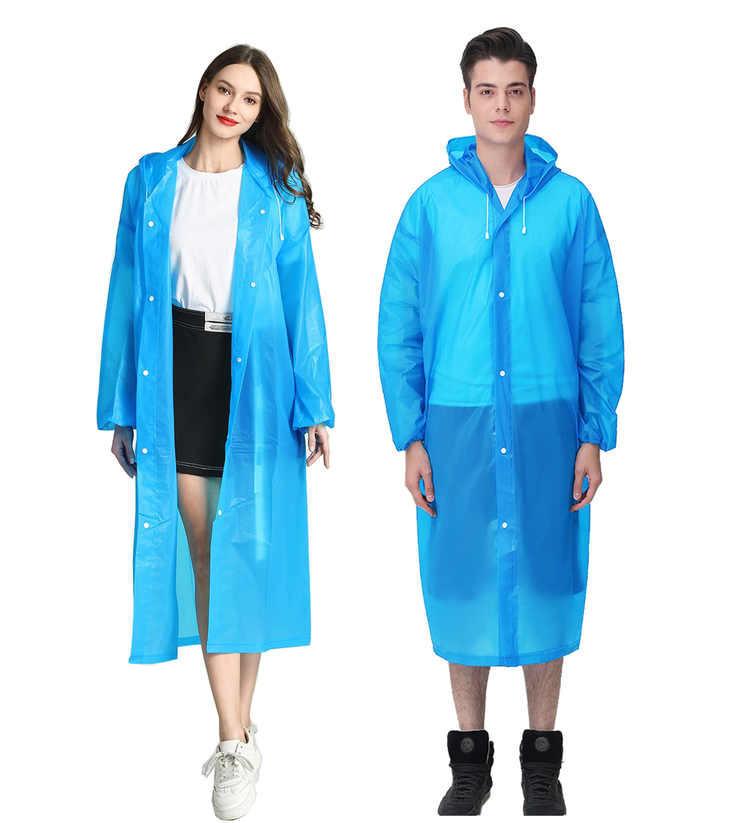 Makonus Raincoat for Kids, Pack of 2 EVA Kids Rain Coats Reusable Rain  Poncho Jacket for Boys and Girls Blue/Purple